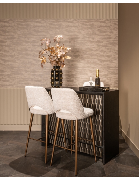 Taburete de bar crema patas doradas DELPHINE | Loft