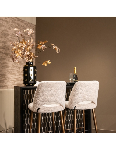 Barhocker cremefarbene goldene Beine DELPHINE | Loft
