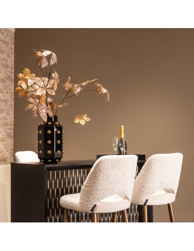Taburete de bar crema patas doradas DELPHINE | Loft