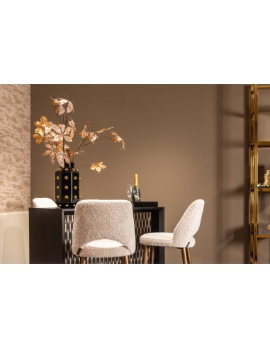 Cream bar stool with gold legs DELPHINE | Loft