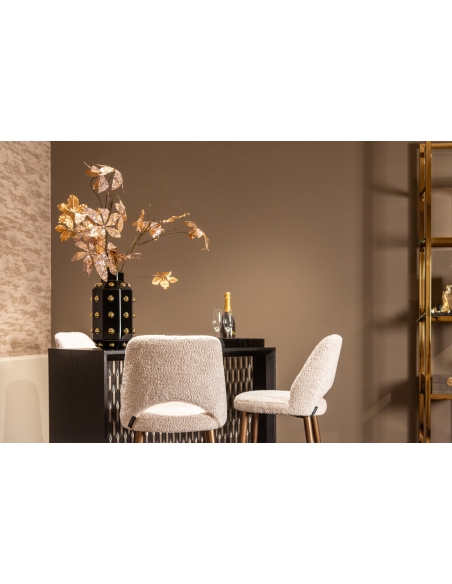 Taburete de bar crema patas doradas DELPHINE | Loft
