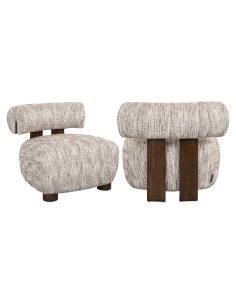 Poltrona cocoon in tessuto tortora ARABELLA | Loft Attitude