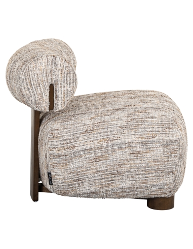 Fauteuil cocon stof taupe ARABELLA | Loft Attitude