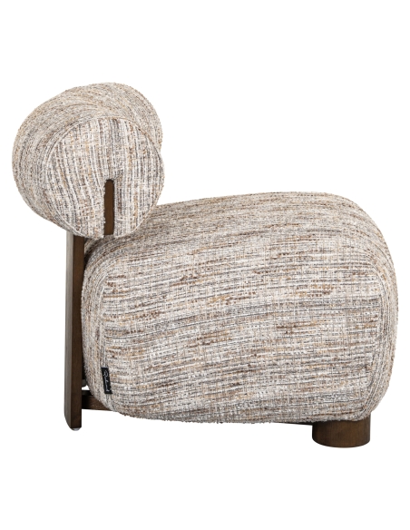 Poltrona cocoon in tessuto tortora ARABELLA | Loft Attitude