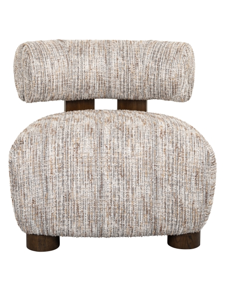 Cocoon armchair in taupe fabric ARABELLA | Loft Attitude