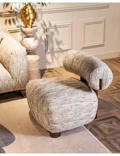 Sillón capullo de tela topo ARABELLA | Loft Attitude 2