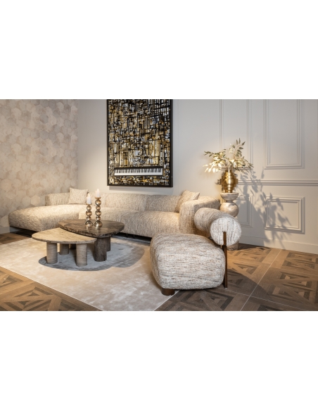 Fauteuil cocon tissu taupe ARABELLA | Loft Attitude