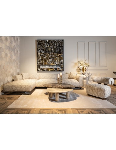 Poltrona casulo em tecido taupe ARABELLA | Loft Attitude