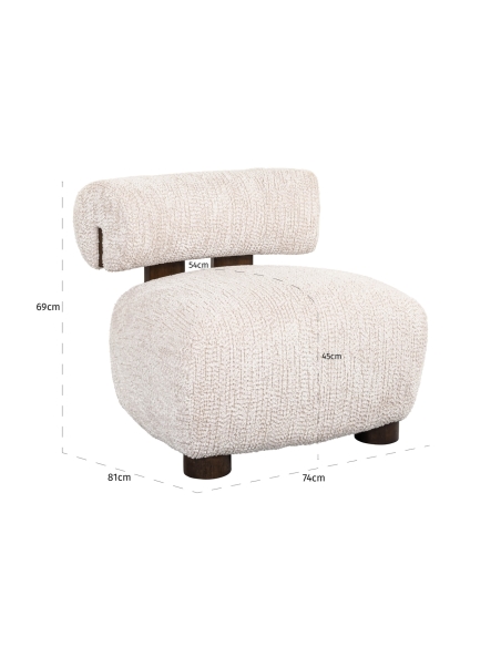 Poltrona casulo bouclé creme ARABELLA | Loft Attitude