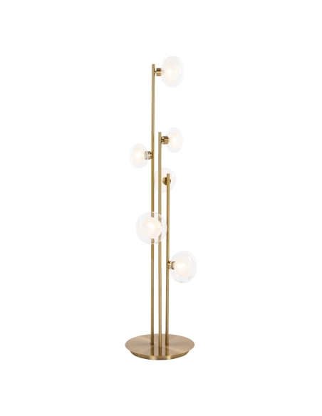 Staande lamp van geborsteld messing met meerdere bollen LUVA | Loft