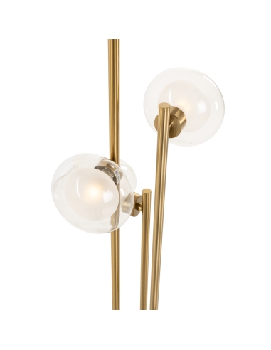 Staande lamp van geborsteld messing met meerdere bollen LUVA | Loft