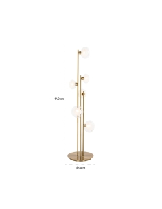 Lampadaire laiton brossé multi-globes LUVA | Loft 2