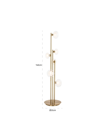 Brushed brass multi-globe floor lamp LUVA | Loft
