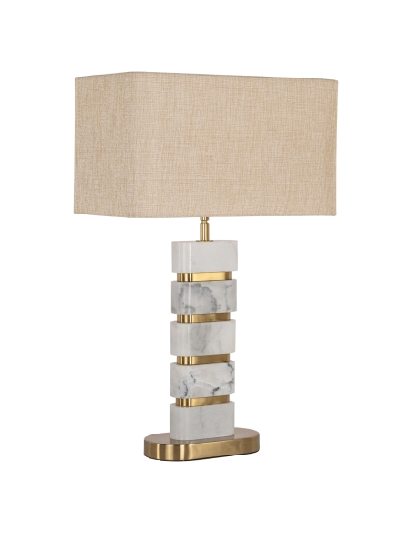 Lampada da tavolo in marmo bianco e ottone dorato LENORE