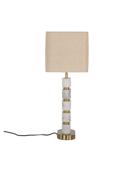 Lampada da tavolo in marmo bianco e ottone dorato LENORE