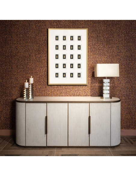 Lampada da tavolo in marmo bianco e ottone dorato LENORE