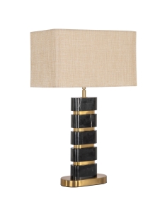 Candeeiro de mesa em mármore preto e latão LEVINA | Decoração