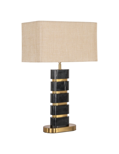 Candeeiro de mesa em mármore preto e latão LEVINA | Decoração