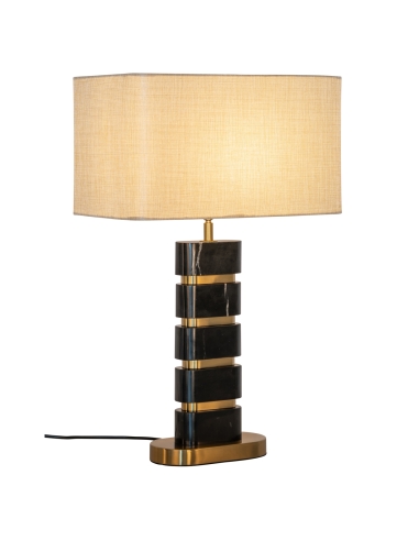 Tischlampe aus schwarzem Marmor und Messing LEVINA | Deko