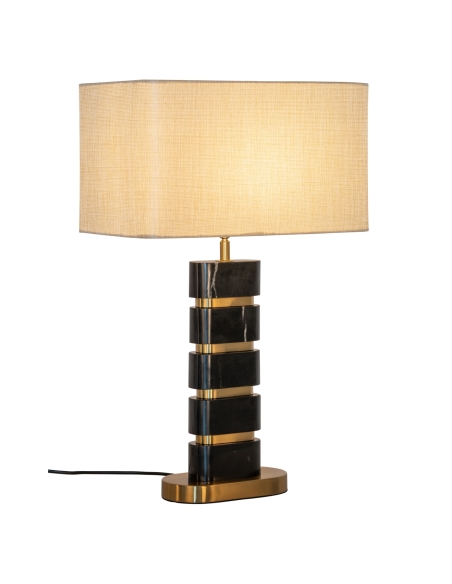 Tafellamp zwart marmer en messing LEVINA | Decoratie