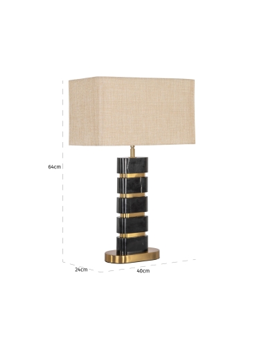 Tafellamp zwart marmer en messing LEVINA | Decoratie