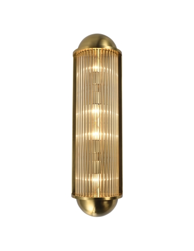 Geribbelde wandlamp geborsteld messing LEEZA | Decoratie