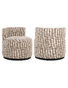Poltrona cocoon in tessuto crema FRANNY | Loft Attitude