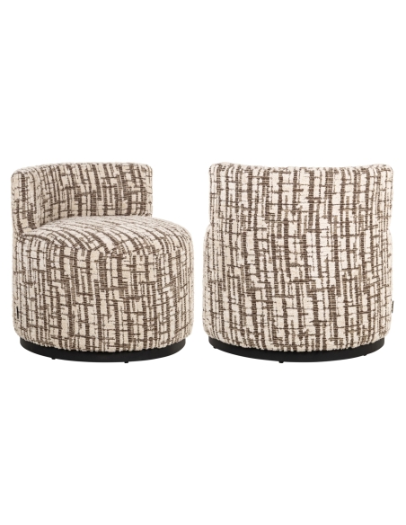 Sillón capullo de tela crema FRANNY | Loft Attitude