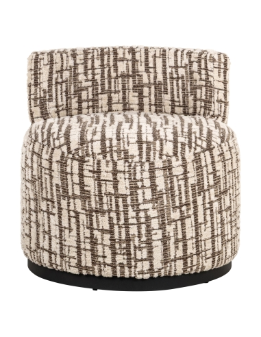 Cocoon armchair in cream fabric FRANNY | Loft Attitude
