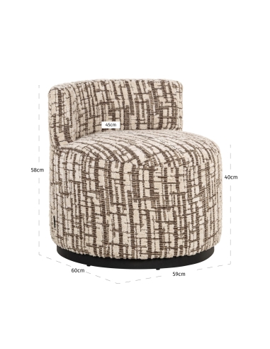 Poltrona cocoon in tessuto crema FRANNY | Loft Attitude