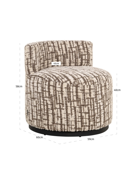 Poltrona casulo em tecido creme FRANNY | Loft Attitude