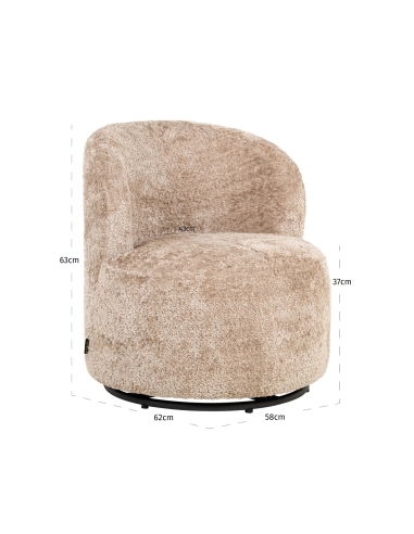 Swivel children's armchair in sheepskin JACKIE