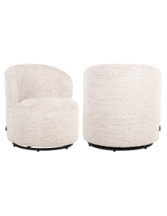 Sillón infantil giratorio chenilla crema JACKIE