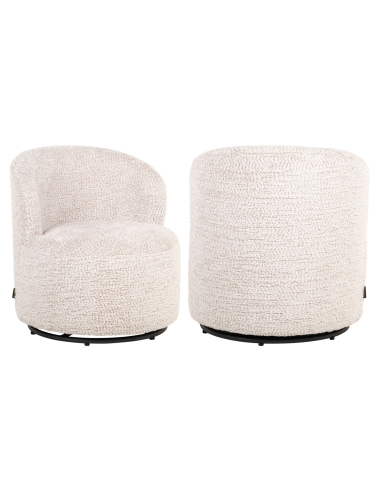 Fauteuil enfant pivotant chenille crème JACKIE