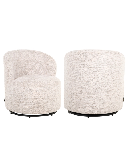 Cadeirão infantil giratório chenille creme JACKIE