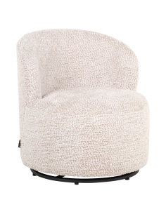 Cream chenille swivel children's armchair JACKIE 2