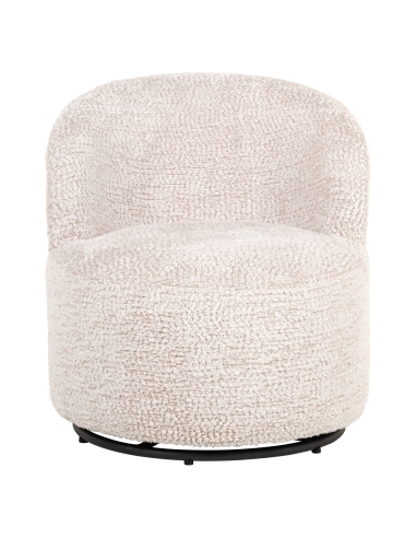 Poltrona girevole per bambini chenille crema JACKIE
