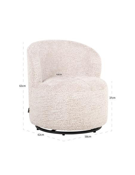 Cadeirão infantil giratório chenille creme JACKIE