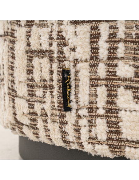 Pouf repose-pieds crème 70 LEXIE | Déco Loft Attitude