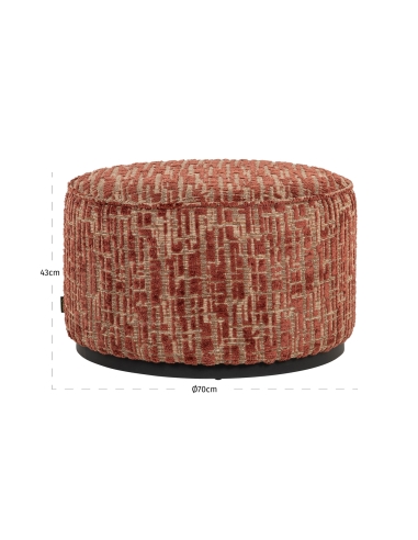 Hocker Fußstütze Terrakotta 70 LEXIE | Loft Attitude