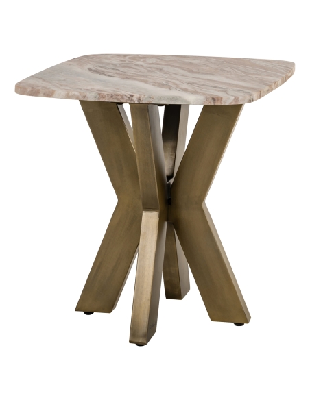 Table d'appoint marbre blush et laiton doré BOTTEGA