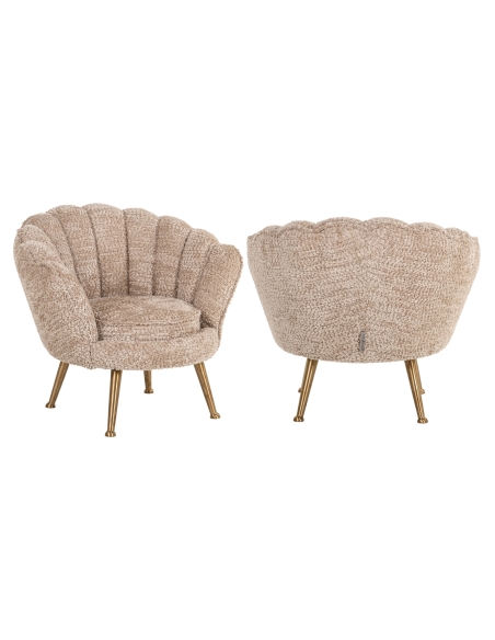 Fauteuil enfant coquille chenille beige CHARLY