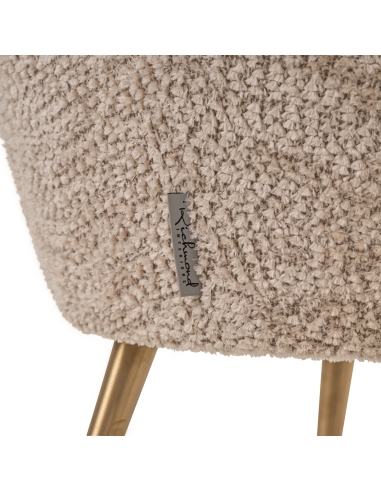 Beige chenille shell children's armchair CHARLY