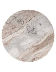 Table d'appoint marbre beige rosé pied goutte bronze design SIA 2