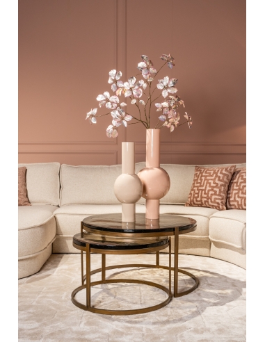 Set aus 2 goldenen Couchtischen CLEO | Deko Loft Attitude