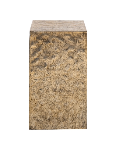 Mesa de apoio em alumínio martelado dourado com silhueta vazada design NOVAN