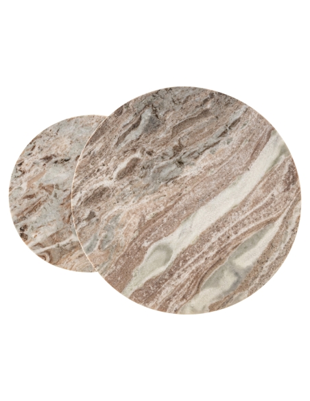 Round nesting tables marble clay iron ring base FAIRFAX