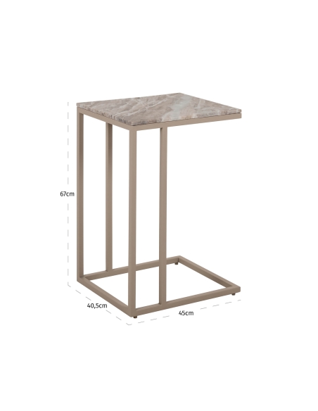 Table d'appoint canapé marbre argile structure fer design FAIRFAX