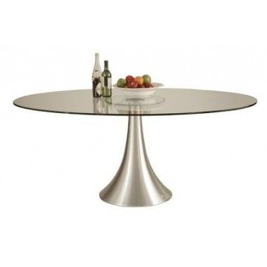 Mesa oval de vidro de design 180 x 120 cm