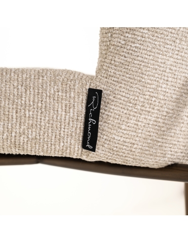 Cream bouclé fabric counter stool bronze metal legs ODARBY